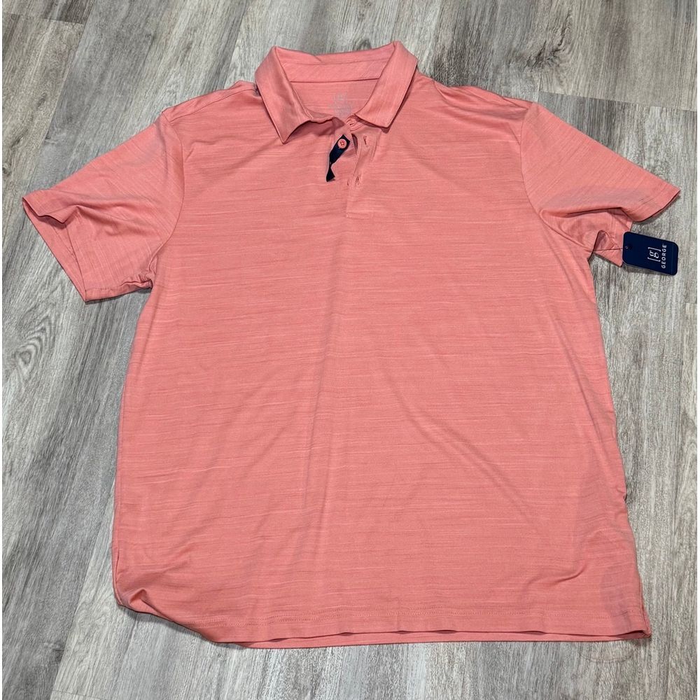 Men's George Brand XL stretch polo shirt soft material handsome salmon color NWT